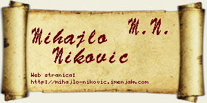 Mihajlo Niković vizit kartica